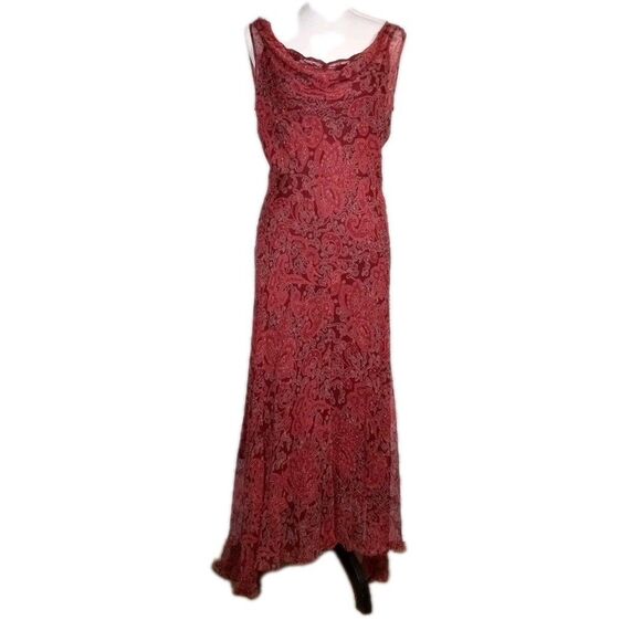 ICE Dresses & Skirts - VTG Y2k Bias Cut Silk Dress Beaded Fairy Autum Colors Pixie Nymph Ice Size 10